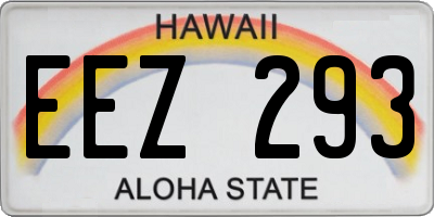 HI license plate EEZ293