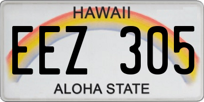 HI license plate EEZ305