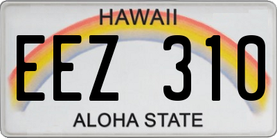 HI license plate EEZ310