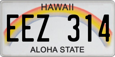 HI license plate EEZ314
