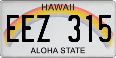 HI license plate EEZ315