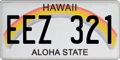 HI license plate EEZ321