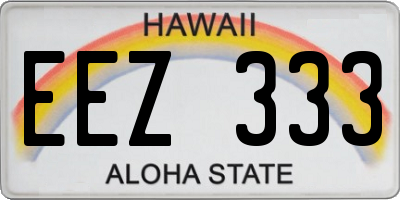 HI license plate EEZ333