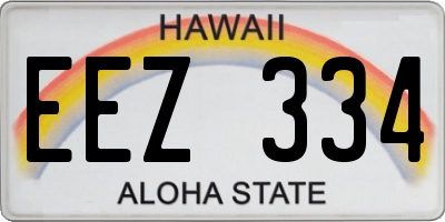 HI license plate EEZ334