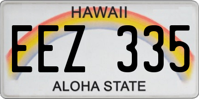 HI license plate EEZ335