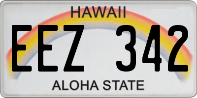 HI license plate EEZ342
