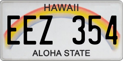 HI license plate EEZ354