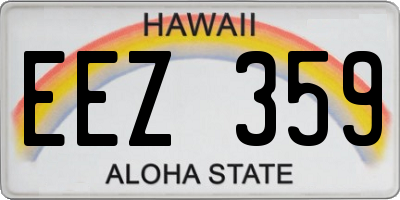 HI license plate EEZ359