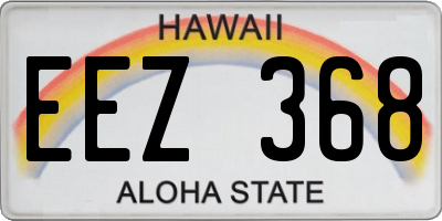 HI license plate EEZ368