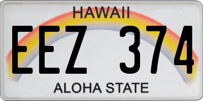 HI license plate EEZ374