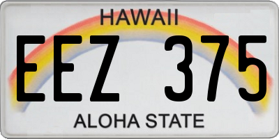HI license plate EEZ375