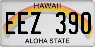 HI license plate EEZ390