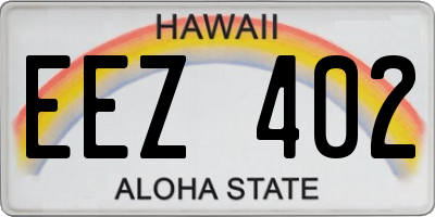 HI license plate EEZ402