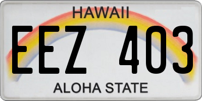 HI license plate EEZ403