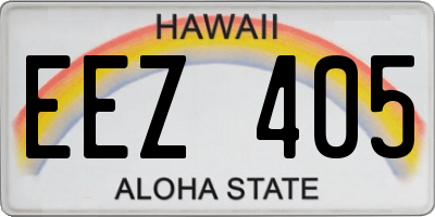 HI license plate EEZ405