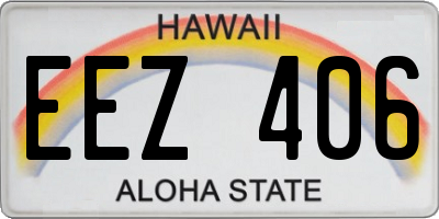 HI license plate EEZ406