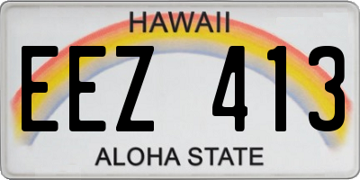HI license plate EEZ413