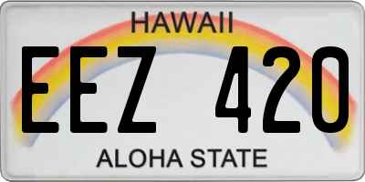 HI license plate EEZ420