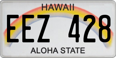 HI license plate EEZ428