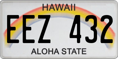 HI license plate EEZ432