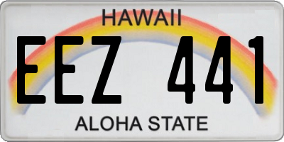 HI license plate EEZ441