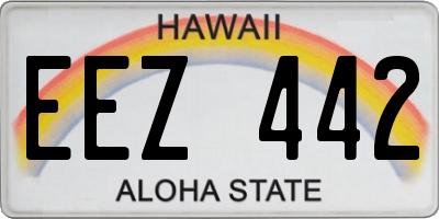 HI license plate EEZ442