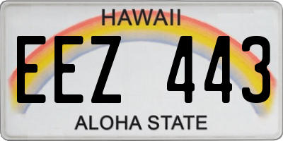 HI license plate EEZ443
