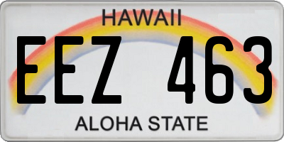 HI license plate EEZ463