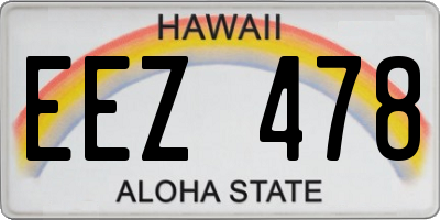 HI license plate EEZ478