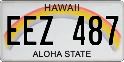 HI license plate EEZ487