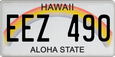 HI license plate EEZ490