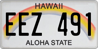 HI license plate EEZ491