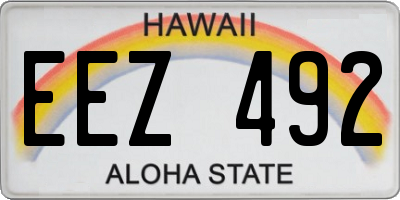 HI license plate EEZ492