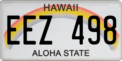 HI license plate EEZ498
