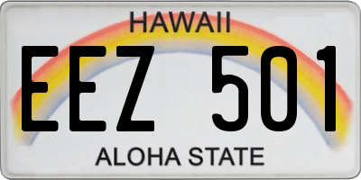 HI license plate EEZ501
