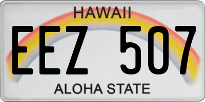 HI license plate EEZ507