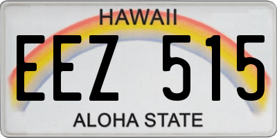 HI license plate EEZ515