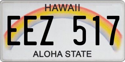 HI license plate EEZ517