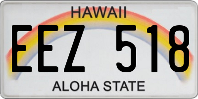 HI license plate EEZ518
