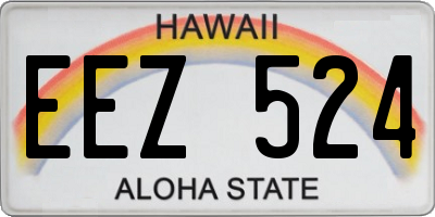 HI license plate EEZ524