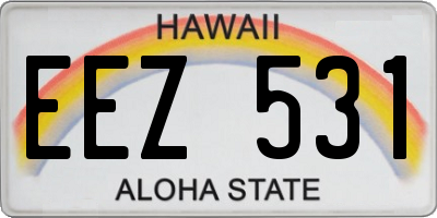 HI license plate EEZ531