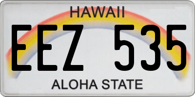 HI license plate EEZ535