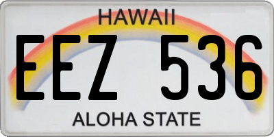 HI license plate EEZ536