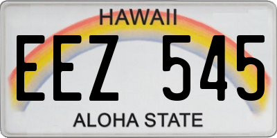HI license plate EEZ545