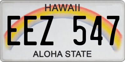 HI license plate EEZ547