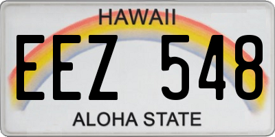HI license plate EEZ548