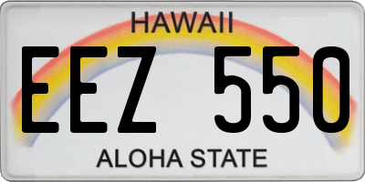 HI license plate EEZ550