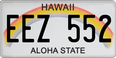 HI license plate EEZ552