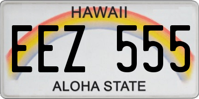 HI license plate EEZ555