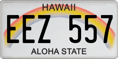 HI license plate EEZ557